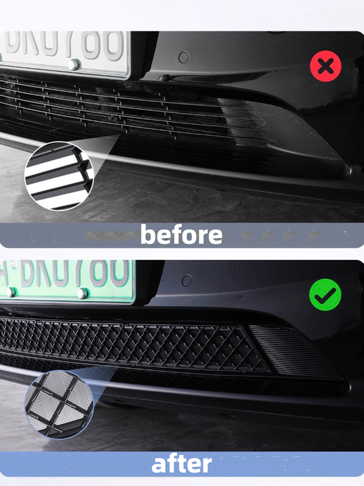 Front Grille Mesh for Tesla Model 3(21-26) / Y(20-26)
