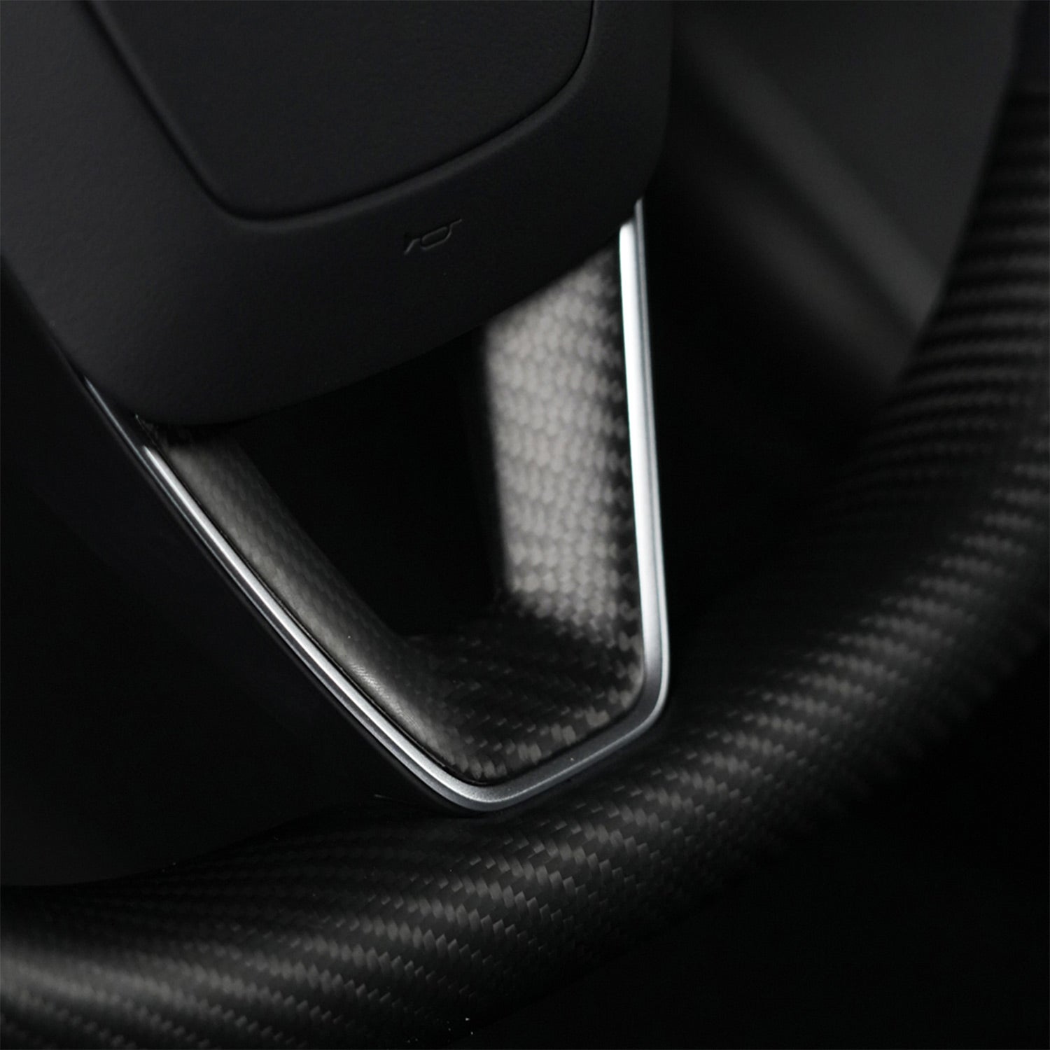 Carbon Fiber Steering Wheel V Sticker for Tesla Model 3 Highland 24+ / Y Juniper 25+