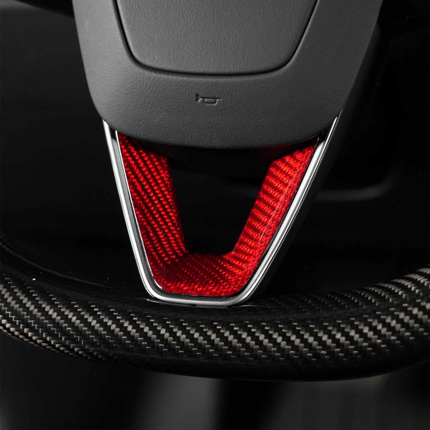 Carbon Fiber Steering Wheel V Sticker for Tesla Model 3 Highland 24+ / Y Juniper 25+