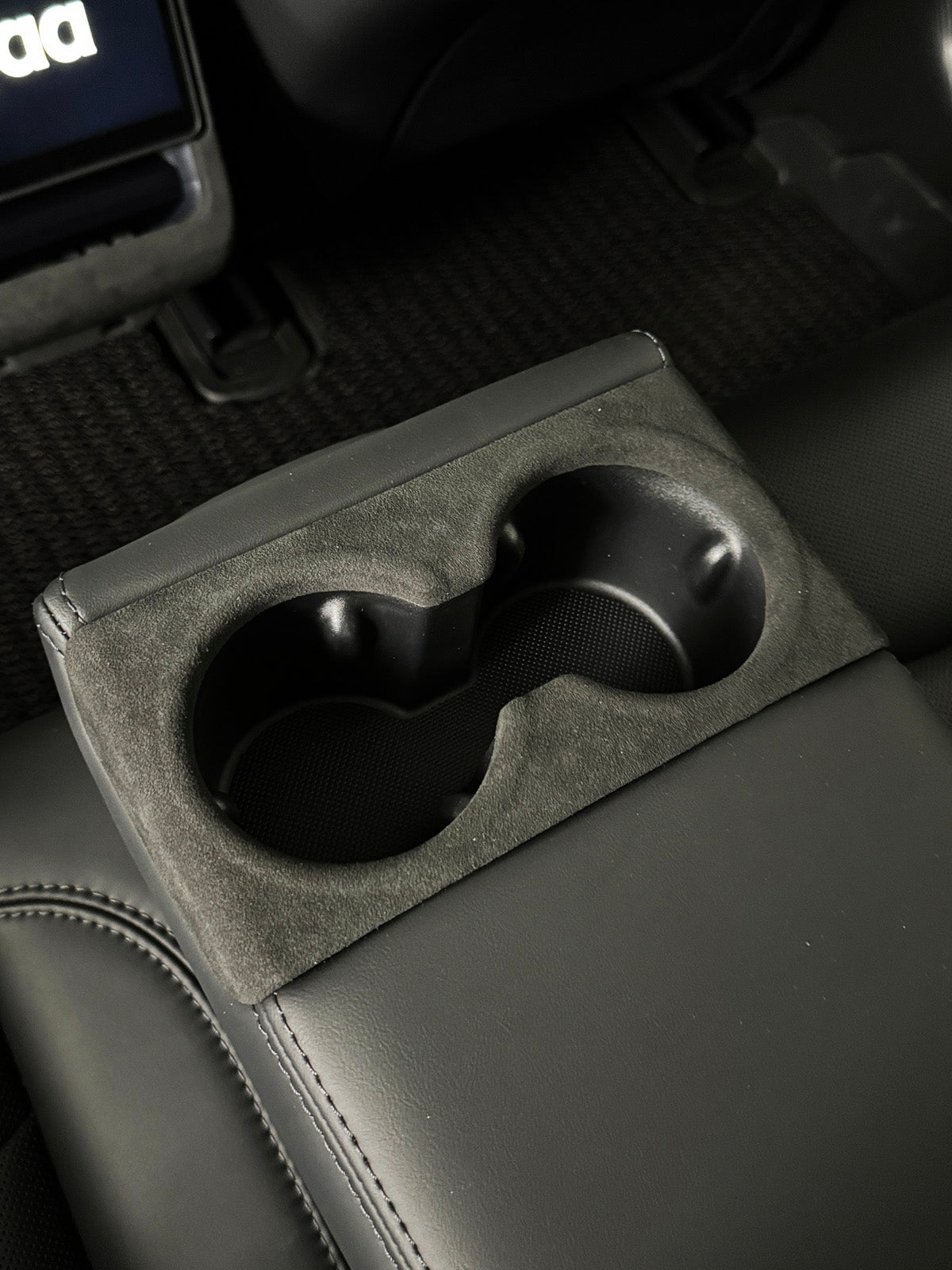 Alcantara Back Seat Cup Cover for Tesla Model 3 Highland 24+
