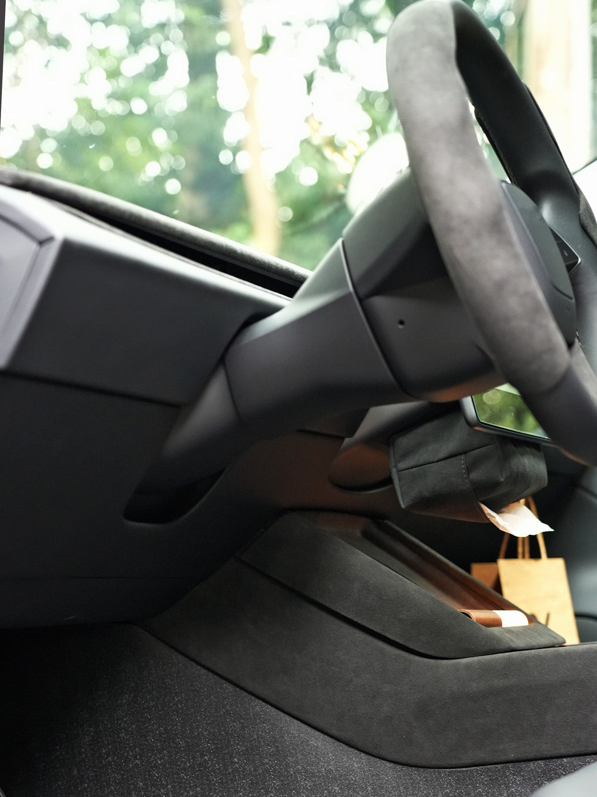 Alcantara Center Console Side Trim for Tesla Model 3 Highland 24+ / Y Juniper 25+