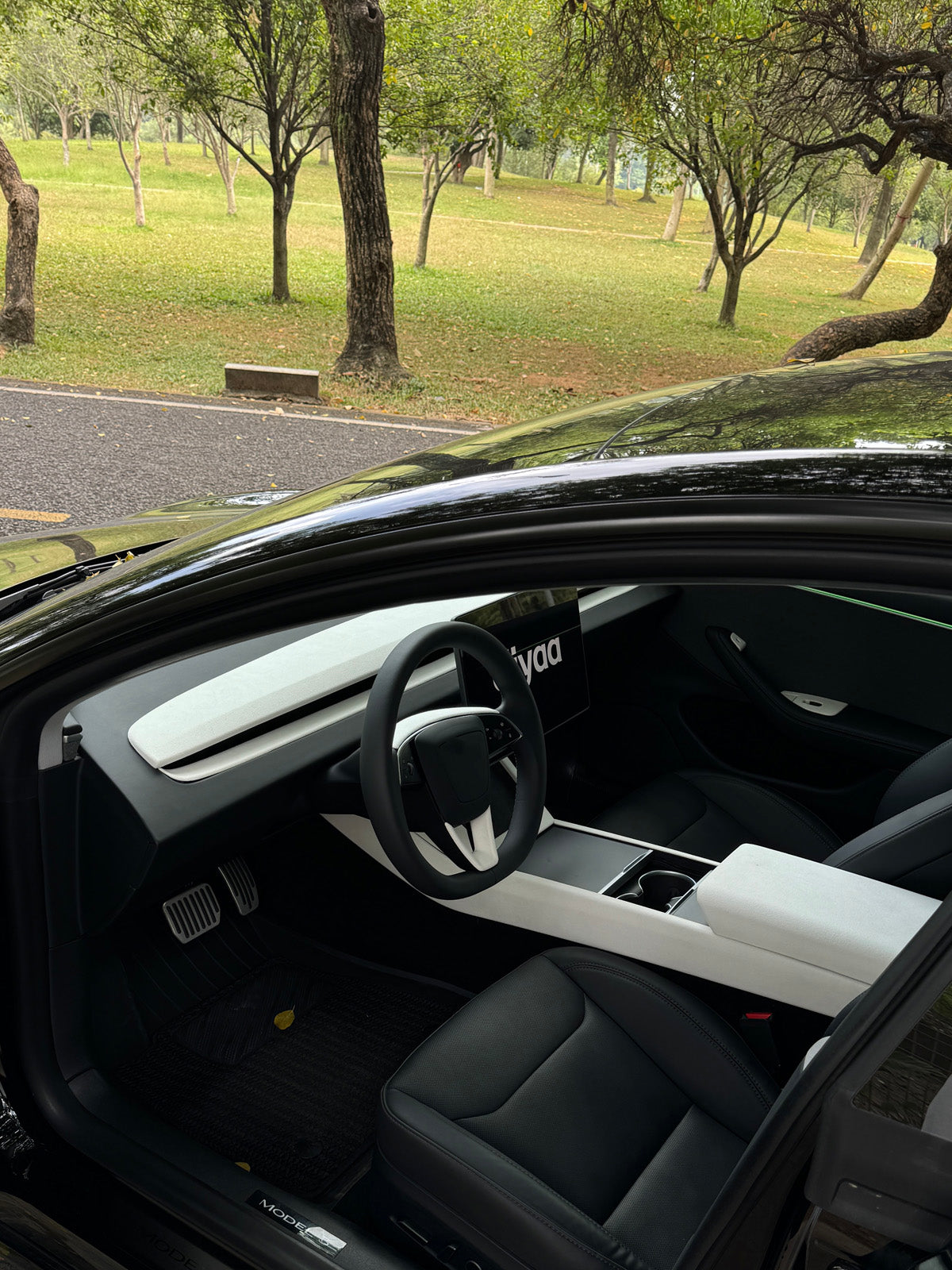 CiyaSuede Rear Air Outlet Cover Sticker for Tesla Model 3 Highland 24+ / Y Juniper 25+