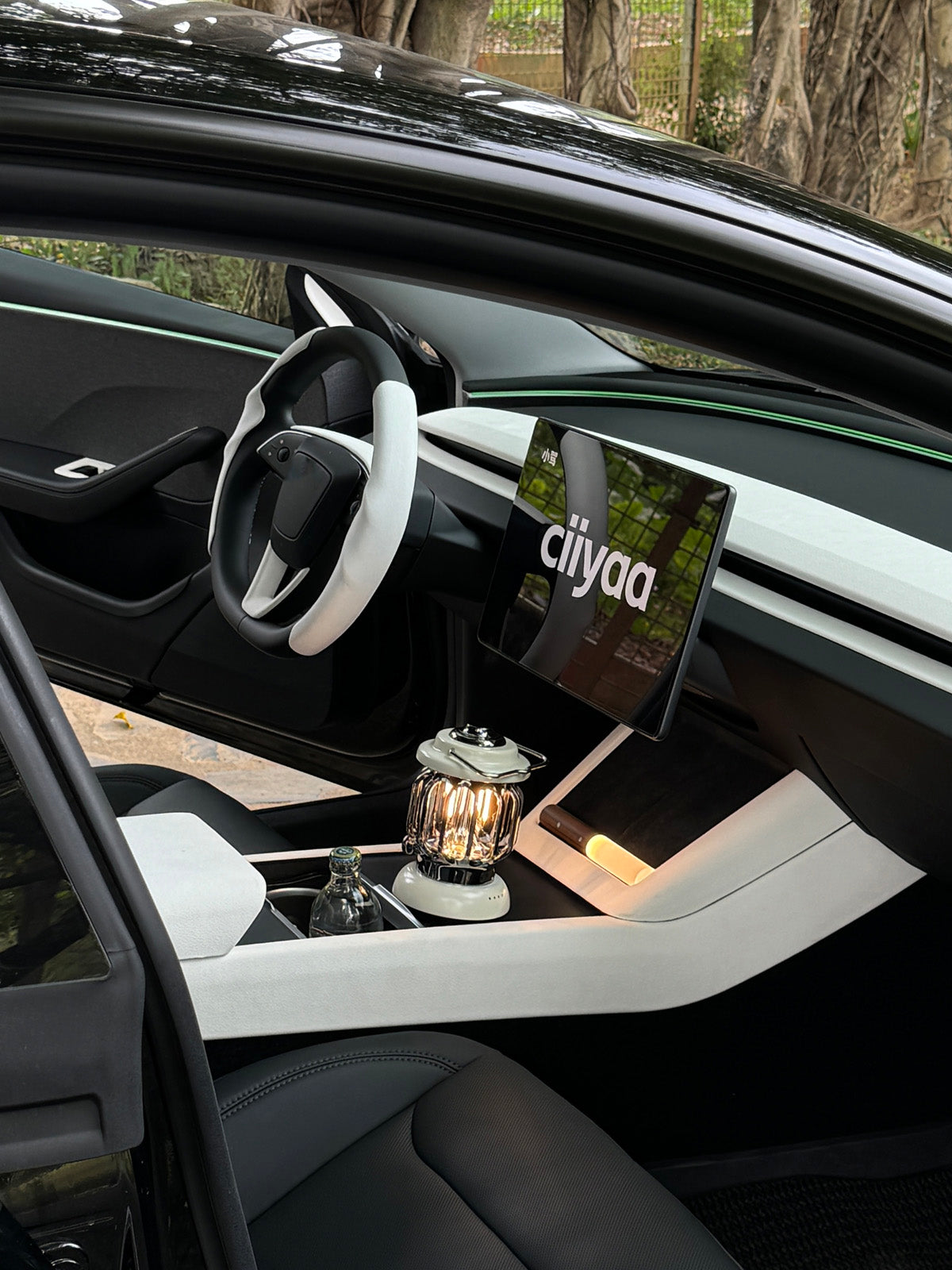 CiyaSuede Center Console Side Trim for Tesla Model 3 Highland 24+ / Y Juniper 25+