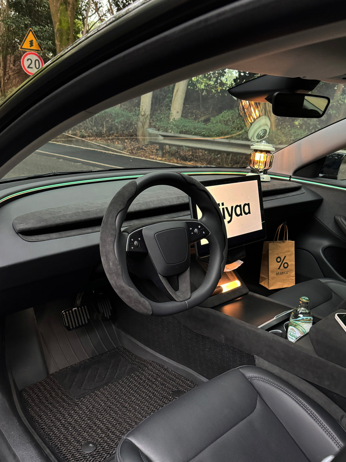 Alcantara Window Button Cover for Tesla Model 3 Highland 24+