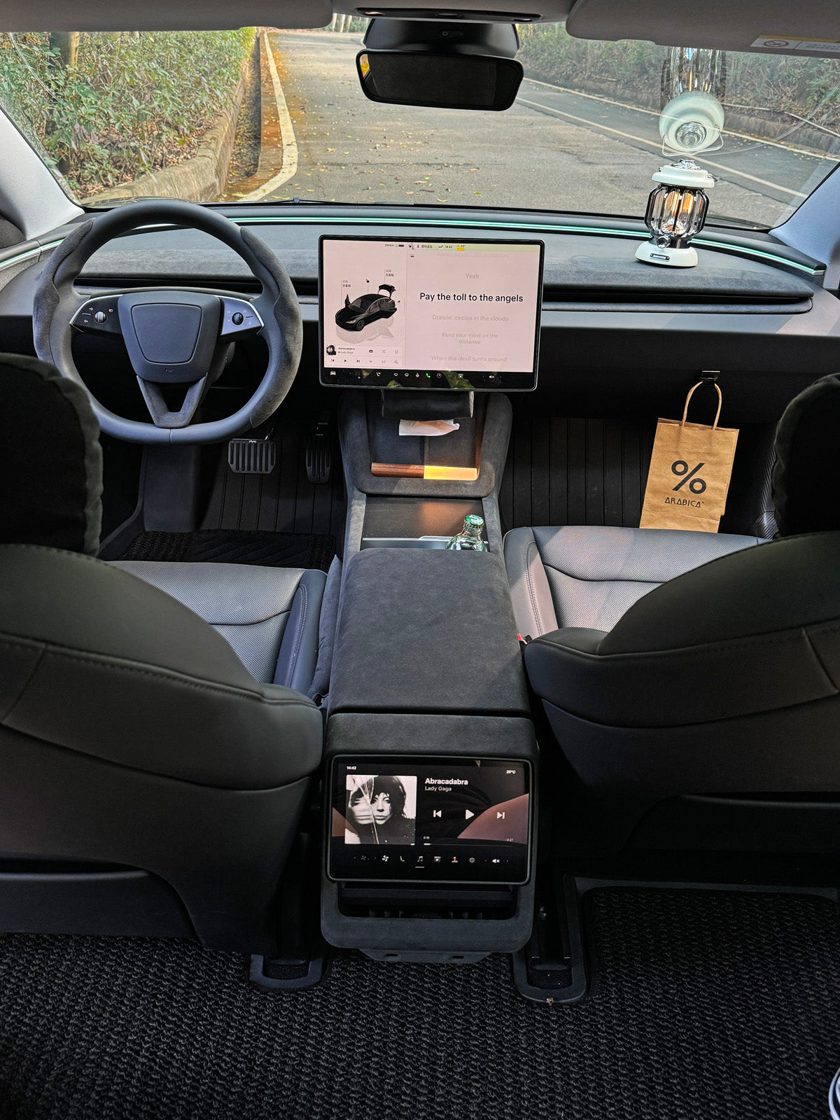 Alcantara Center Console Side Trim for Tesla Model 3 Highland 24+ / Y Juniper 25+