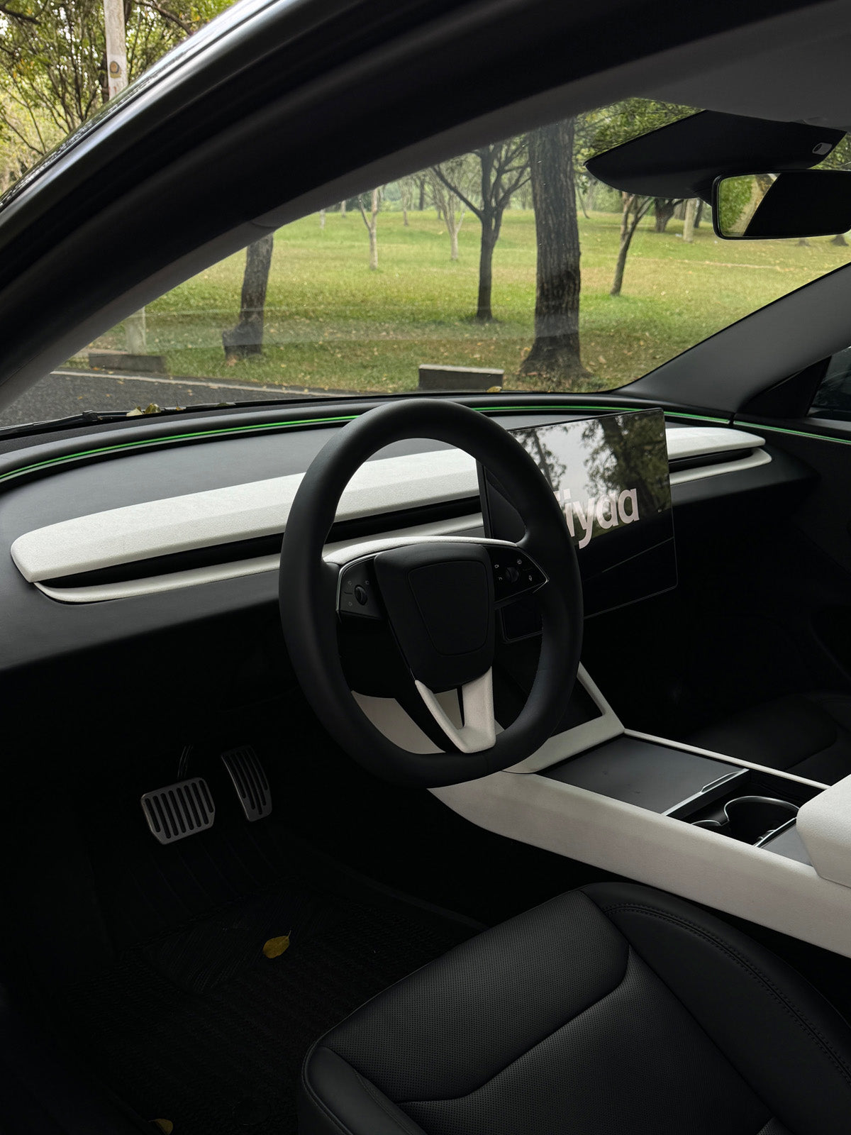 CiyaSuede Center Console Side Trim for Tesla Model 3 Highland 24+ / Y Juniper 25+