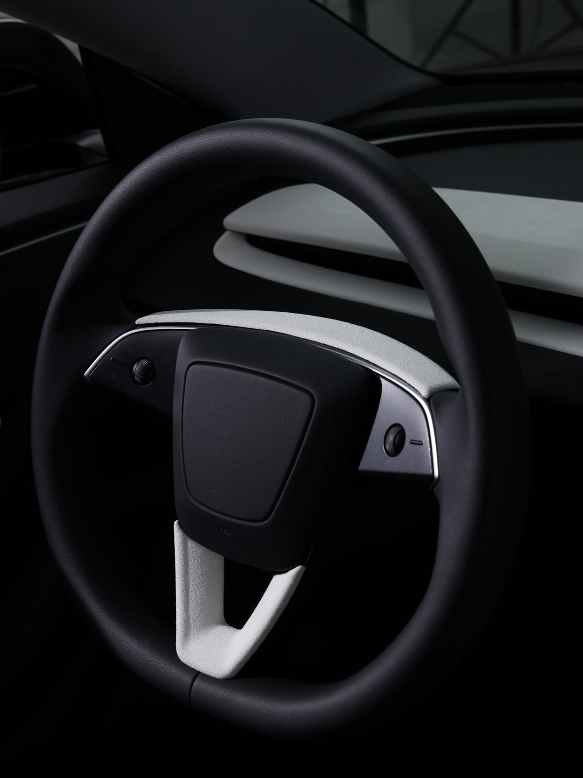 CiyaSuede Steering Wheel Upper Trim for Tesla Model 3 Highland 24+ / Y Juniper 25+