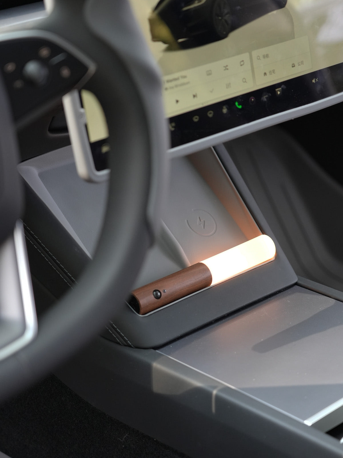 Soft Center Console Wireless Charging Mat for Tesla Model 3(21-26) / Y(20-26)