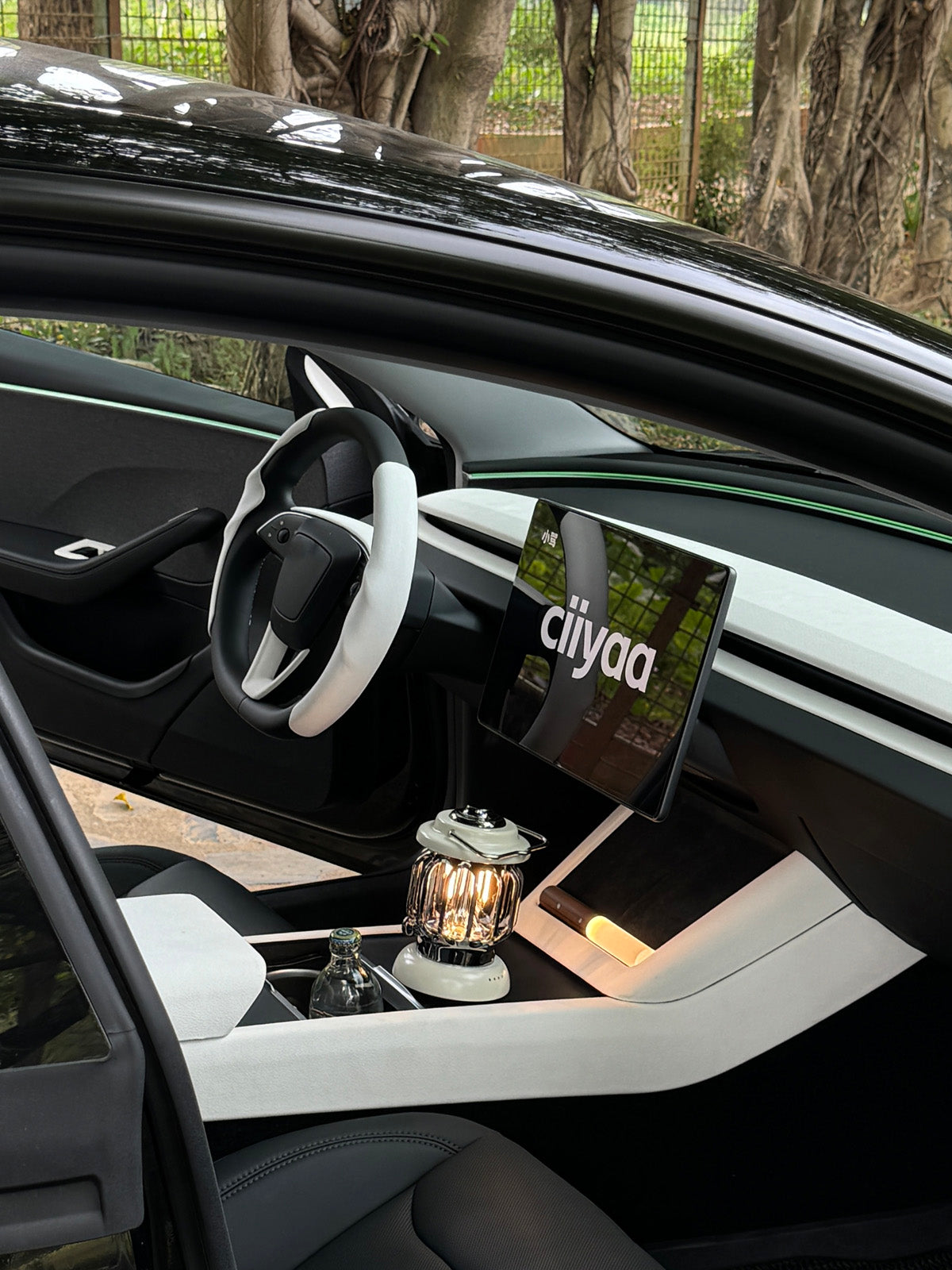 CiyaSuede Rear Air Outlet Cover Sticker for Tesla Model 3 Highland 24+ / Y Juniper 25+