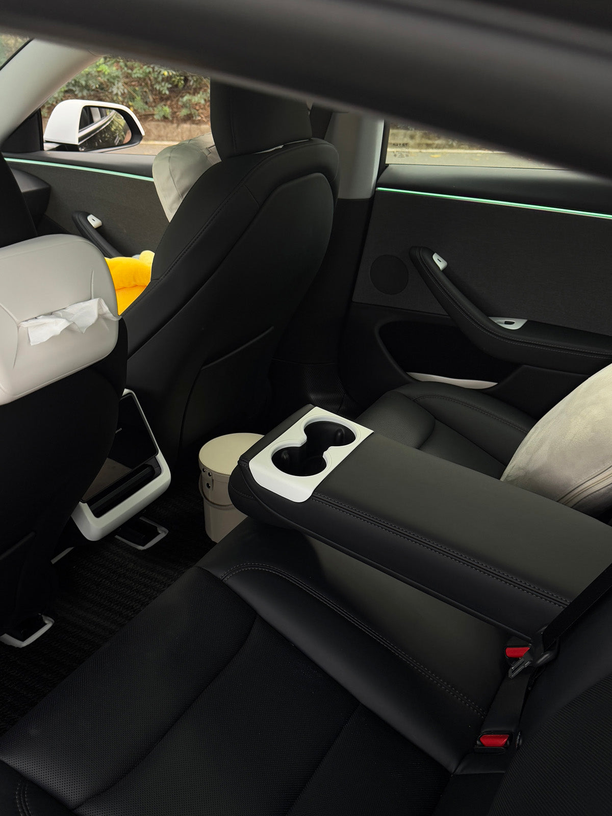 PureDeco Back Seat Cup Cover for Tesla Model 3 Highland 24+