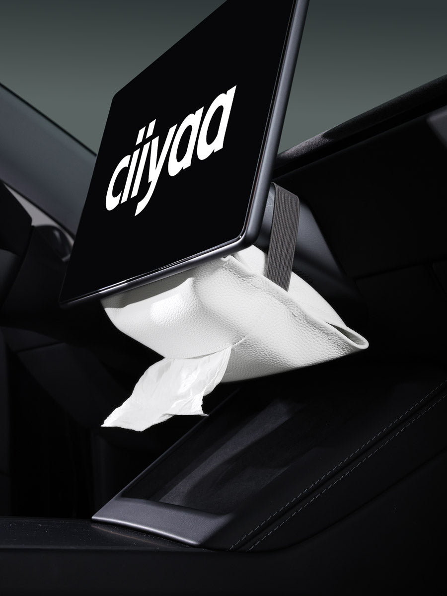 ciiyaa Lychee Cowhide Flat Tissue Holder