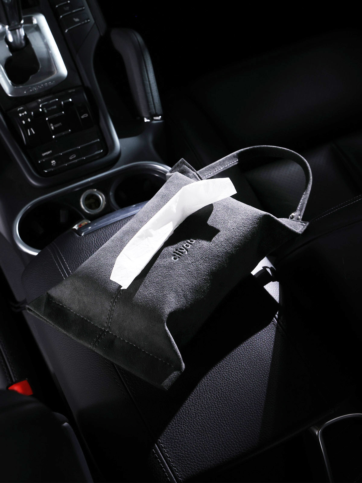 ciiyaa Alcantara Flat Tissue Holder with Lanyard