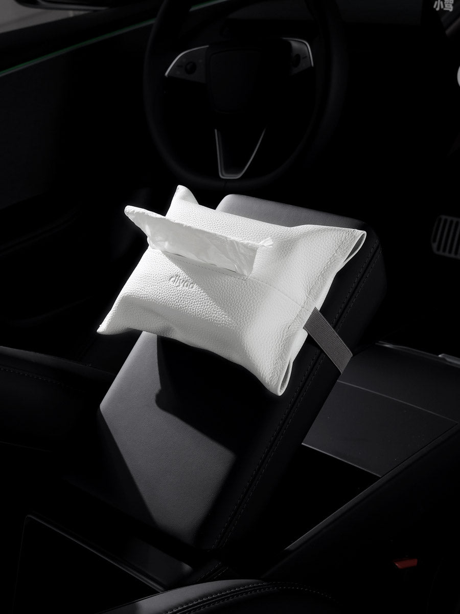 ciiyaa Lychee Cowhide Flat Tissue Holder