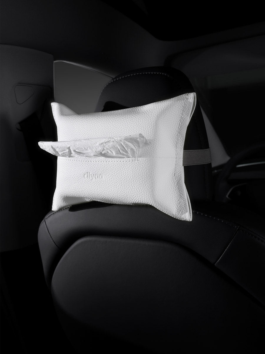 ciiyaa Lychee Cowhide Flat Tissue Holder