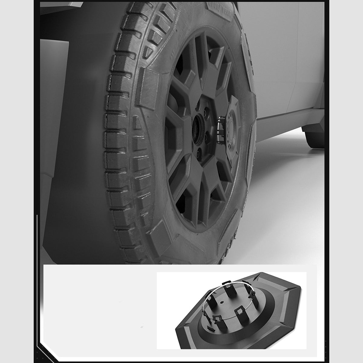 ciiyaa Center Hub Caps Cyber Wheels for Cybertruck