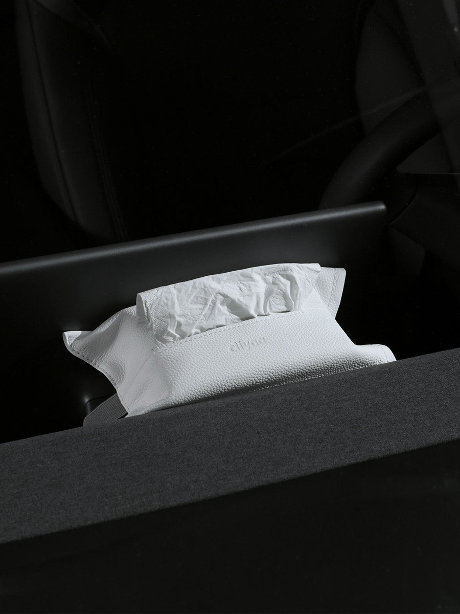 ciiyaa Lychee Cowhide Flat Tissue Holder