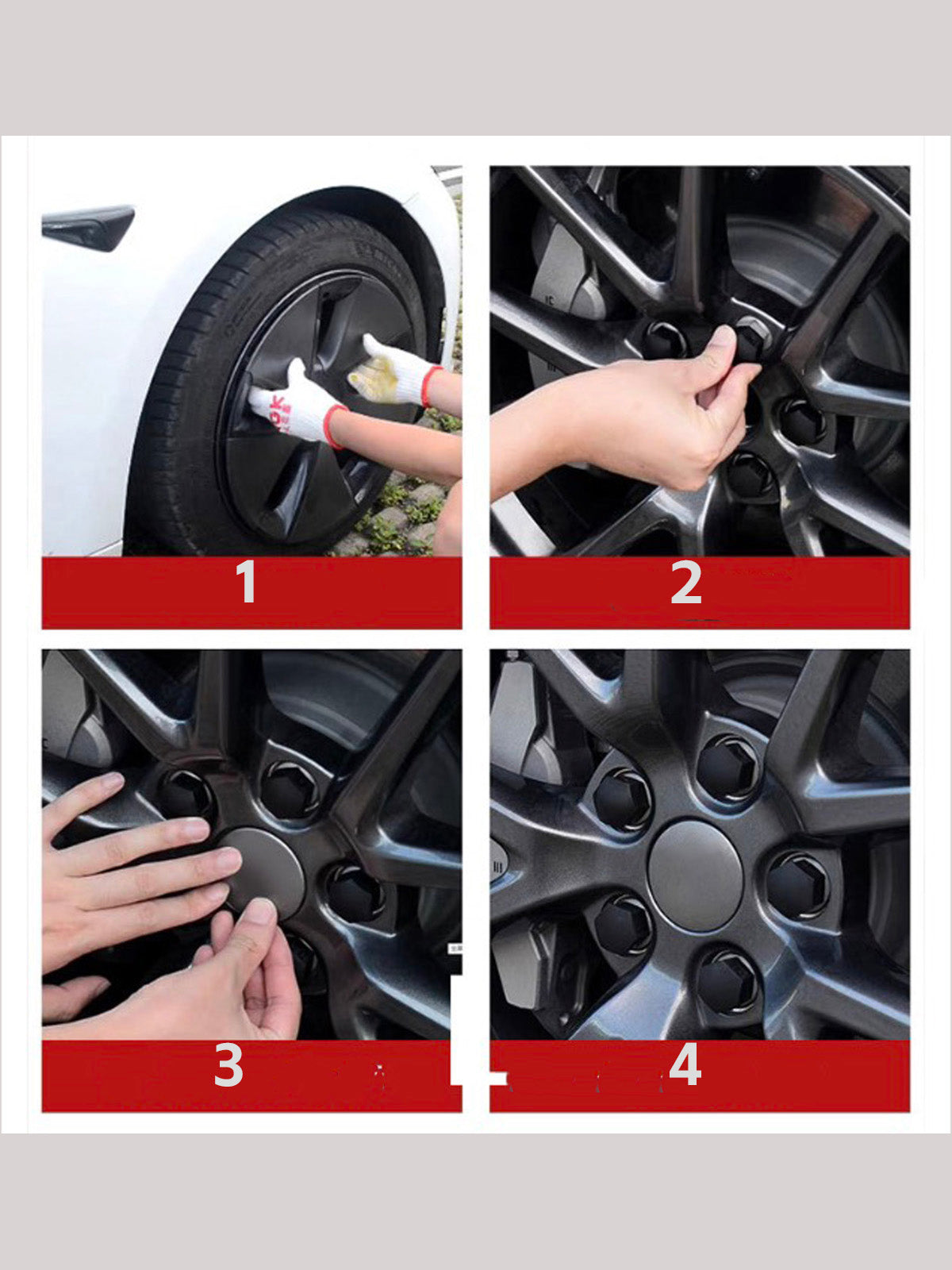 ciiyaa Wheel Center Hub Caps Lug Nut Covers for Tesla Model 3/Y/S/X All Years