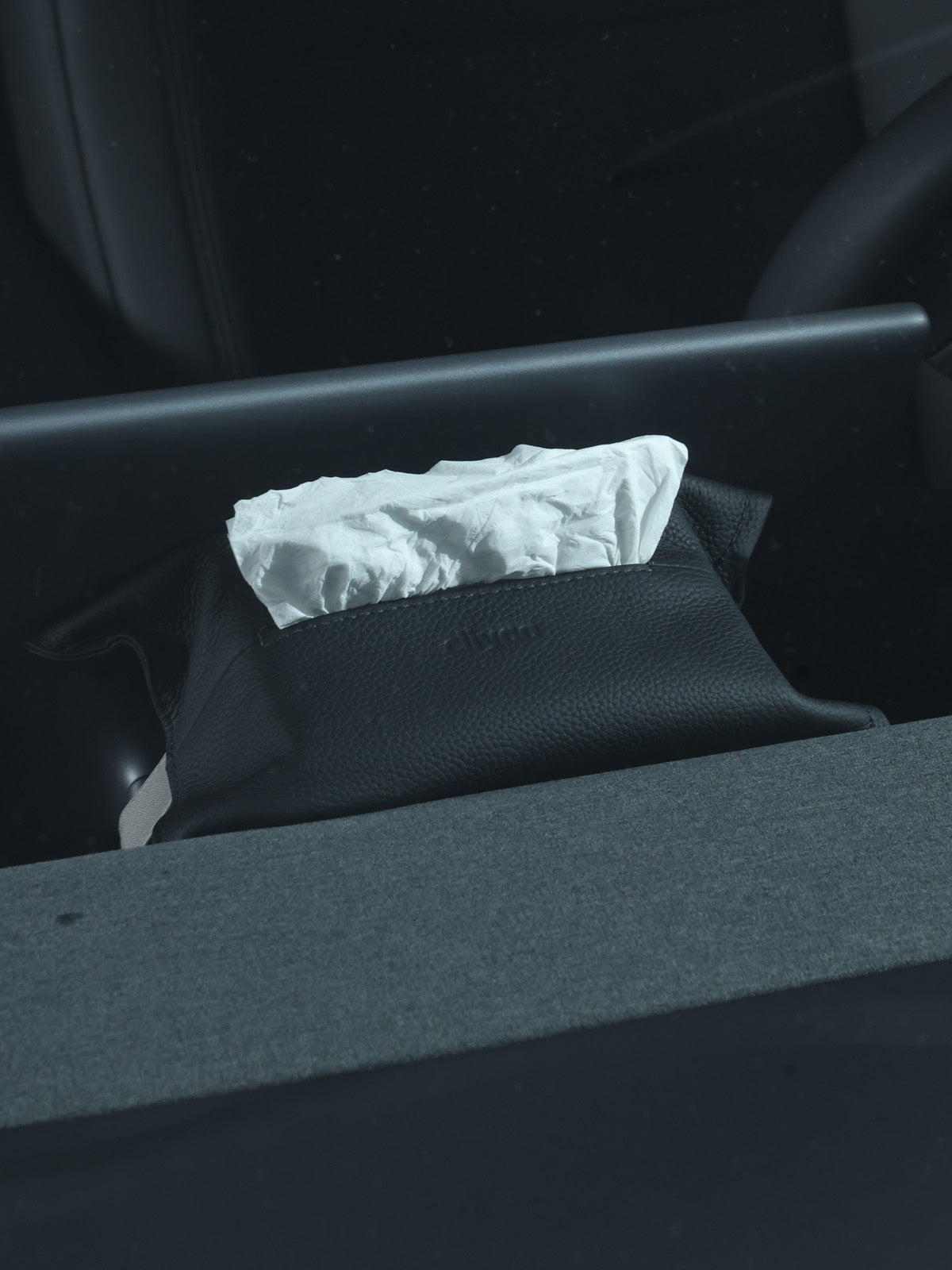 ciiyaa Lychee Cowhide Flat Tissue Holder