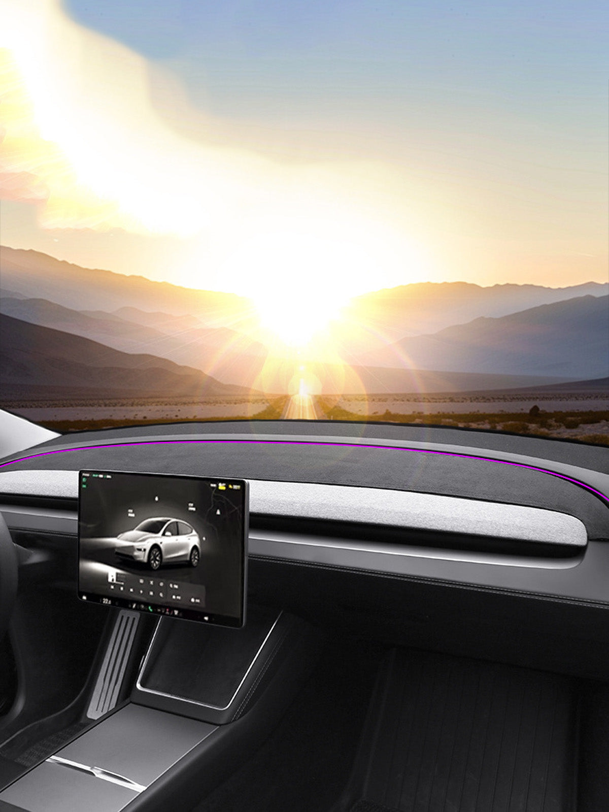 ciiyaa Center Console Sun Protection Mat for Tesla Model 3 Highland 24+