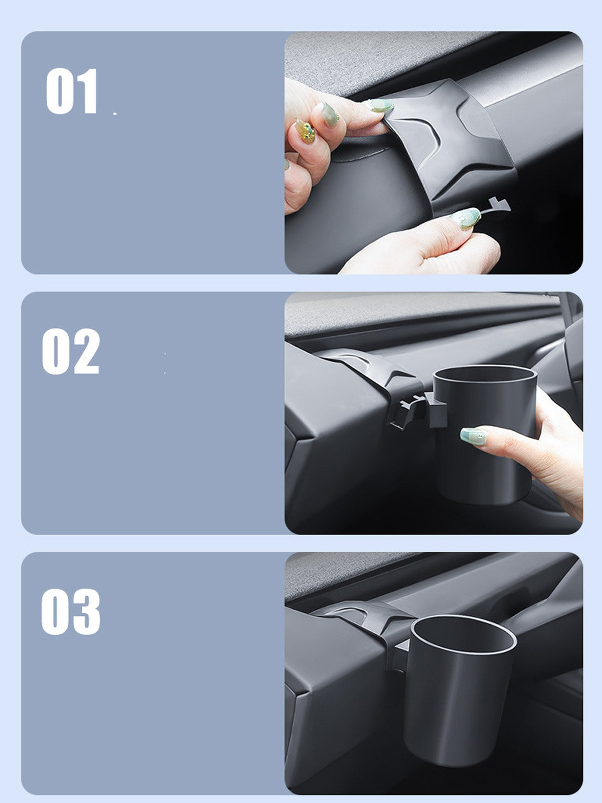 ciiyaa Dashboard Left Cup Holder for Tesla Model 3 Highland 24+ / Y Juniper 25+ / YL(25-26)