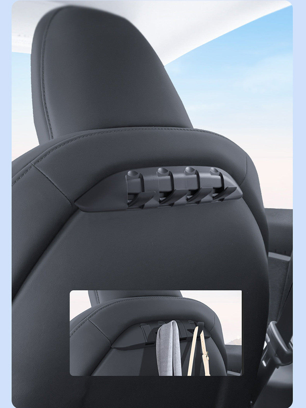 ciiyaa Rear Seat Back Hooks for Tesla Model 3(21-26) / Y(20-26)