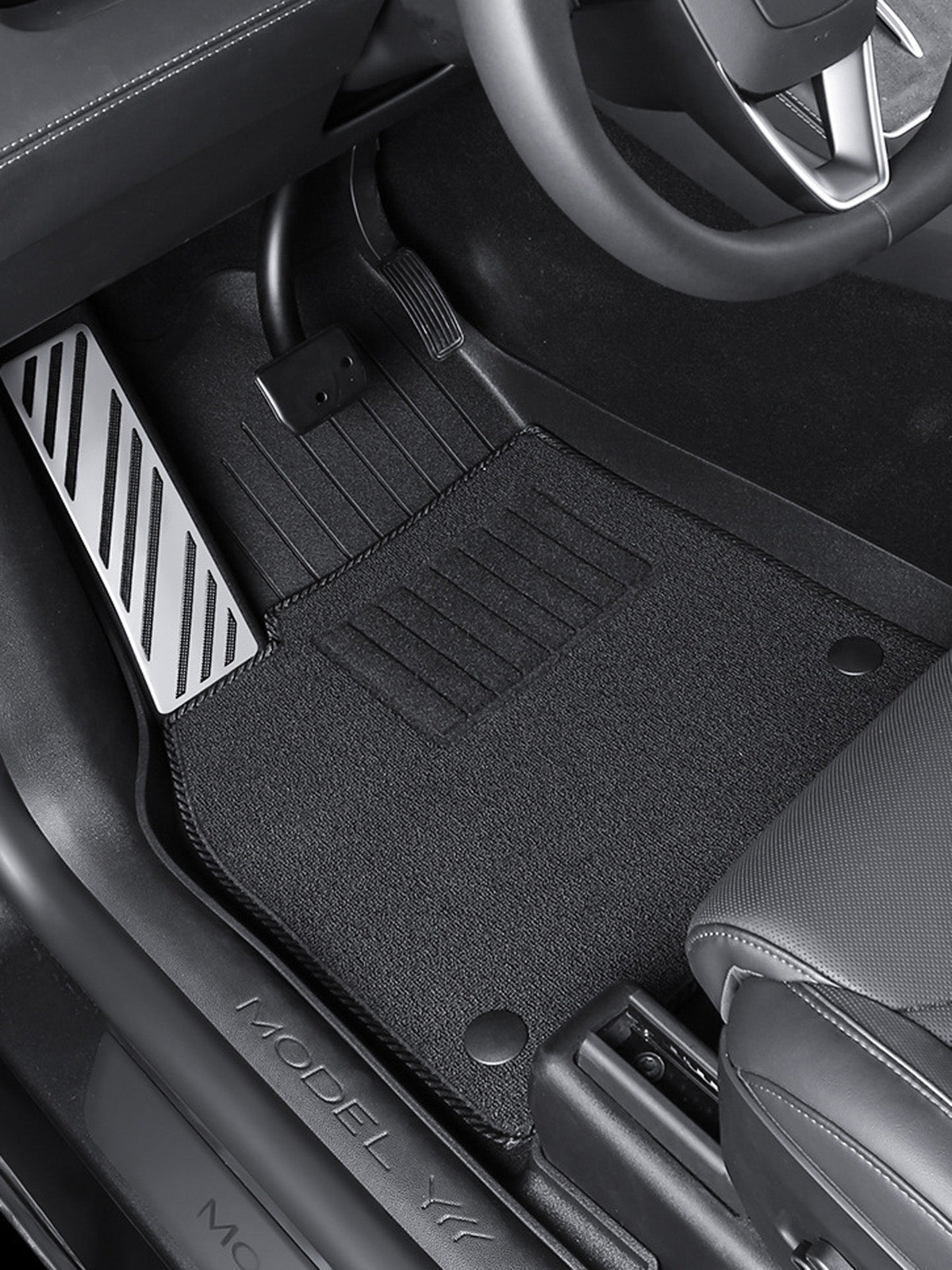 ciiyaa Aluminum Alloy Heavy Duty Floor Mats  for Tesla Model Y Juniper 25+ / YL(25-26)