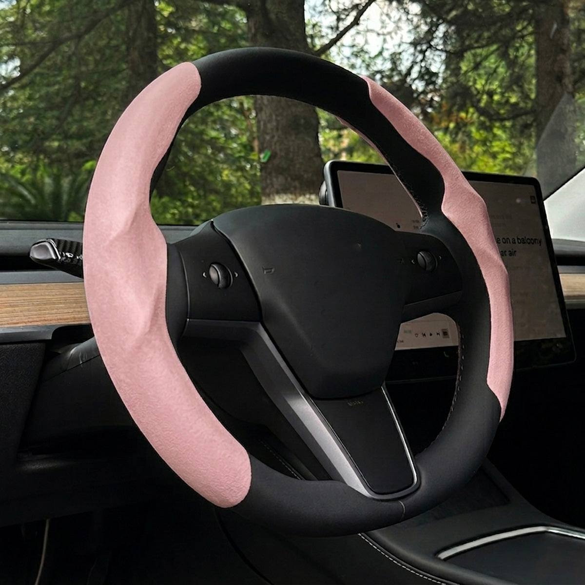 ciiyaa Suede Steering Wheel Cover for Tesla Model 3(18-26) / Y(20-26) / YL(25-26)