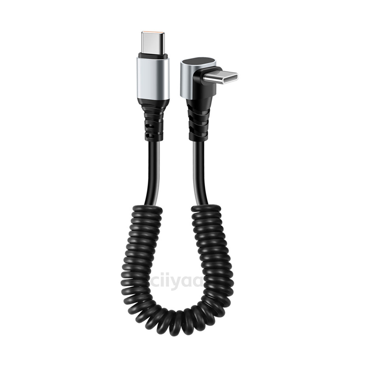 ciiyaa Coiled Right Angle USB C Cable