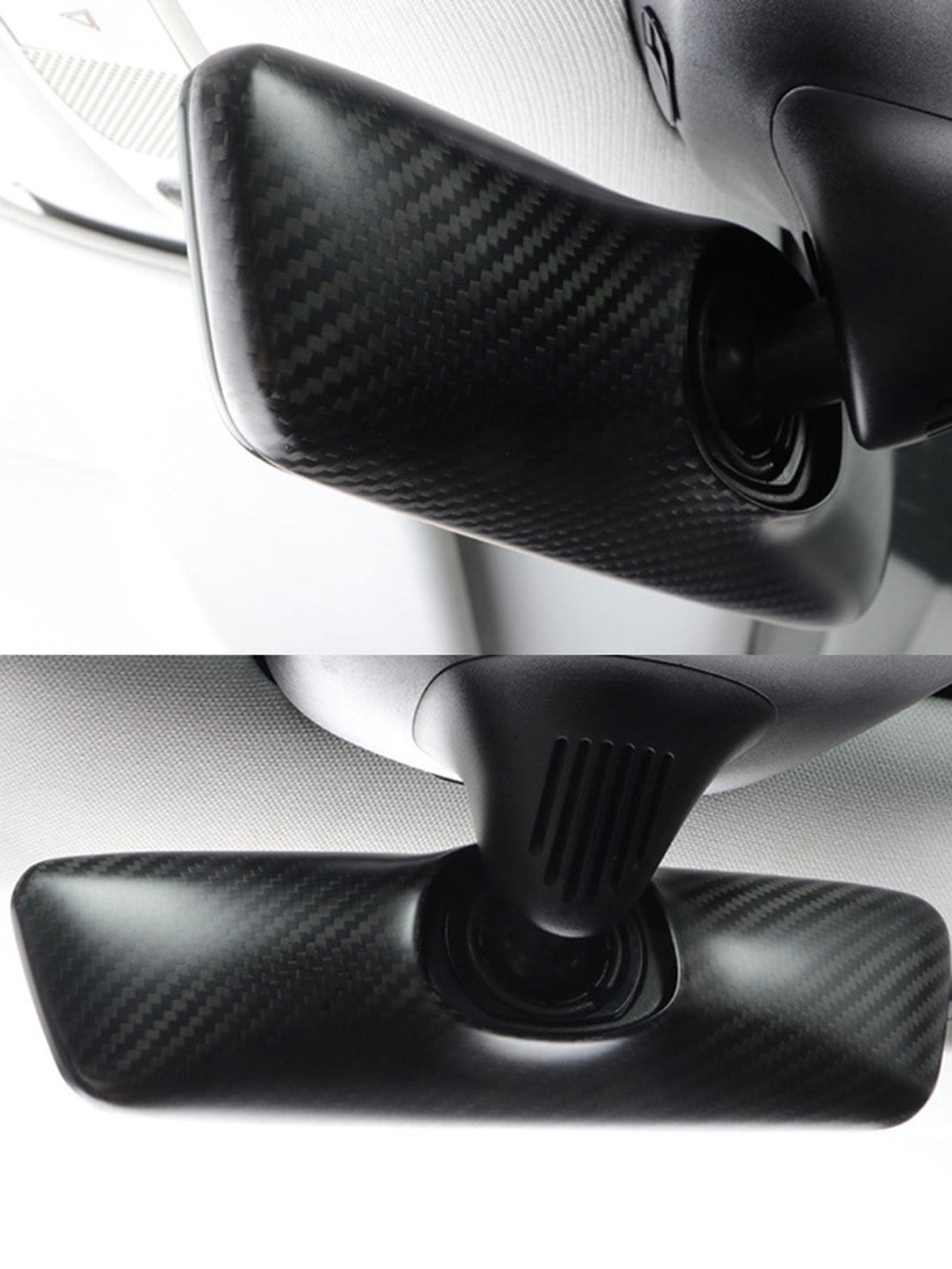 ciiyaa Carbon Fiber Interior Rearview Mirror Cover for Tesla Model 3 (21-26) / Y (20-26)
