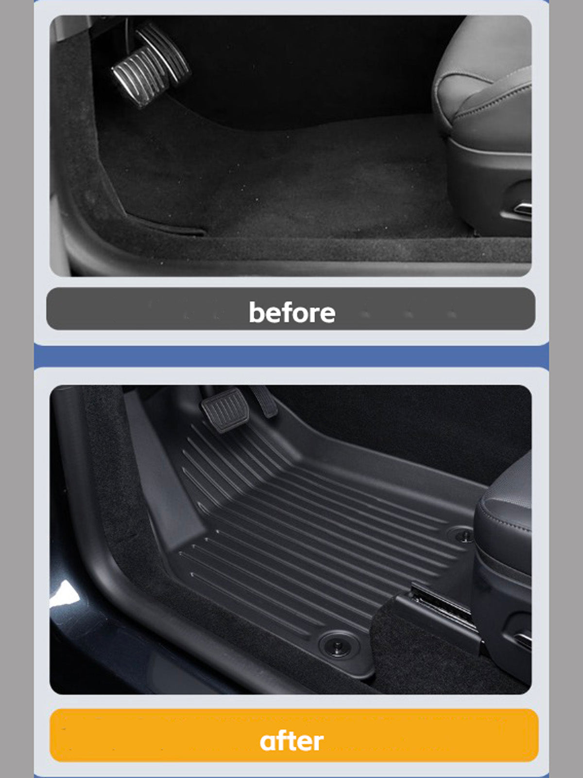 Heavy Duty Floor Mats for Tesla Model 3(21-26) / Y(20-26)