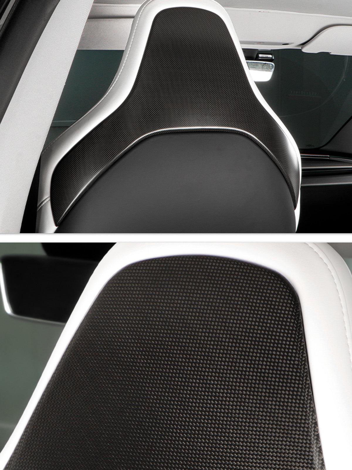 ciiyaa Carbon Fiber SeatBack Upper Cover for Tesla Model 3 Highland (24-26 Performance Only)