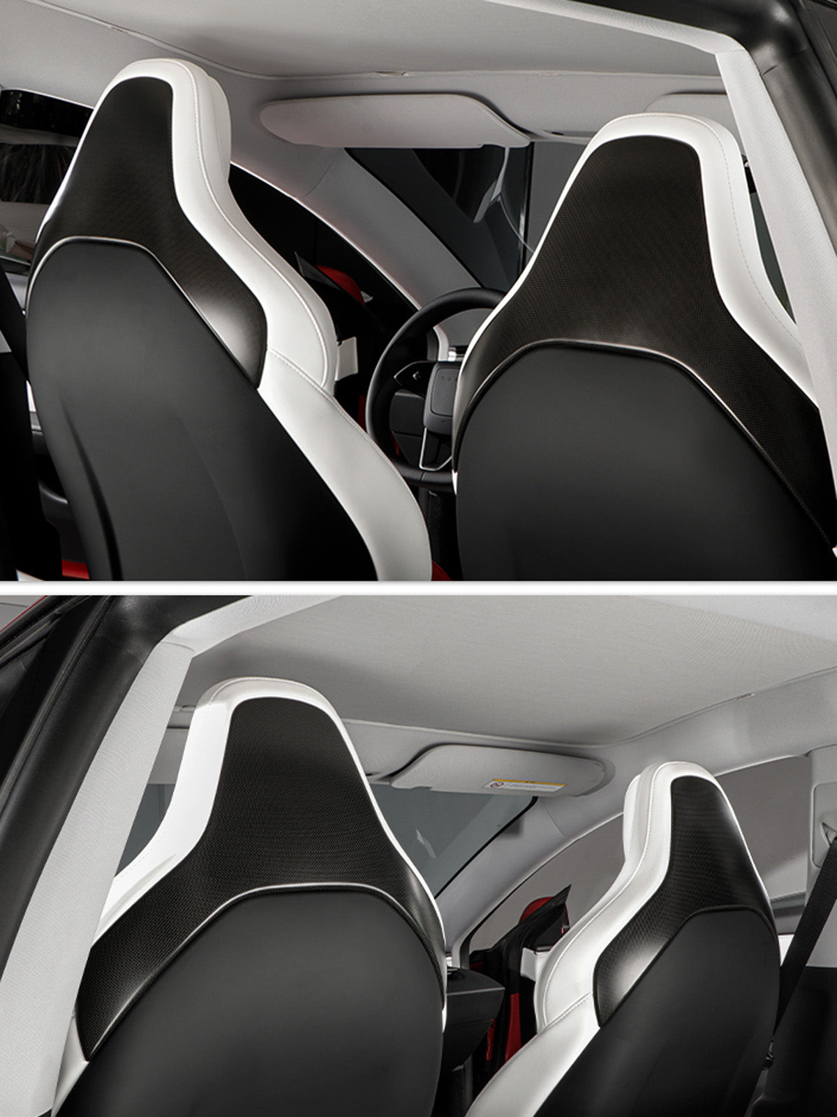 ciiyaa Carbon Fiber SeatBack Upper Cover for Tesla Model 3 Highland (24-26 Performance Only)