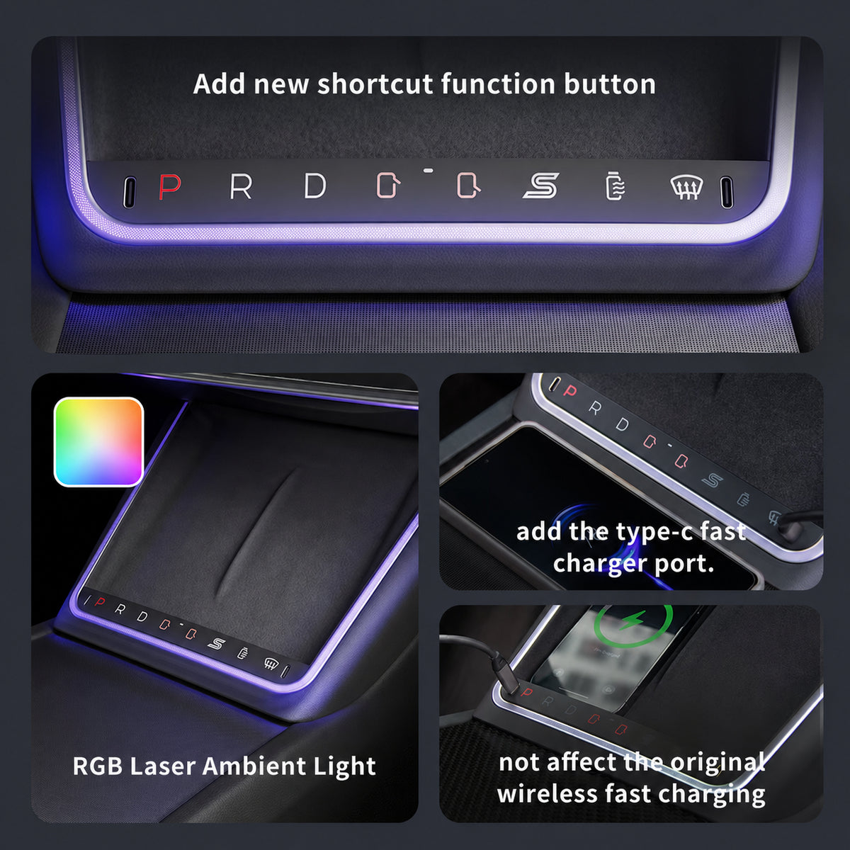 Wireless Charging Smart Button with Ambient Light for Tesla - CXQ03.jpg