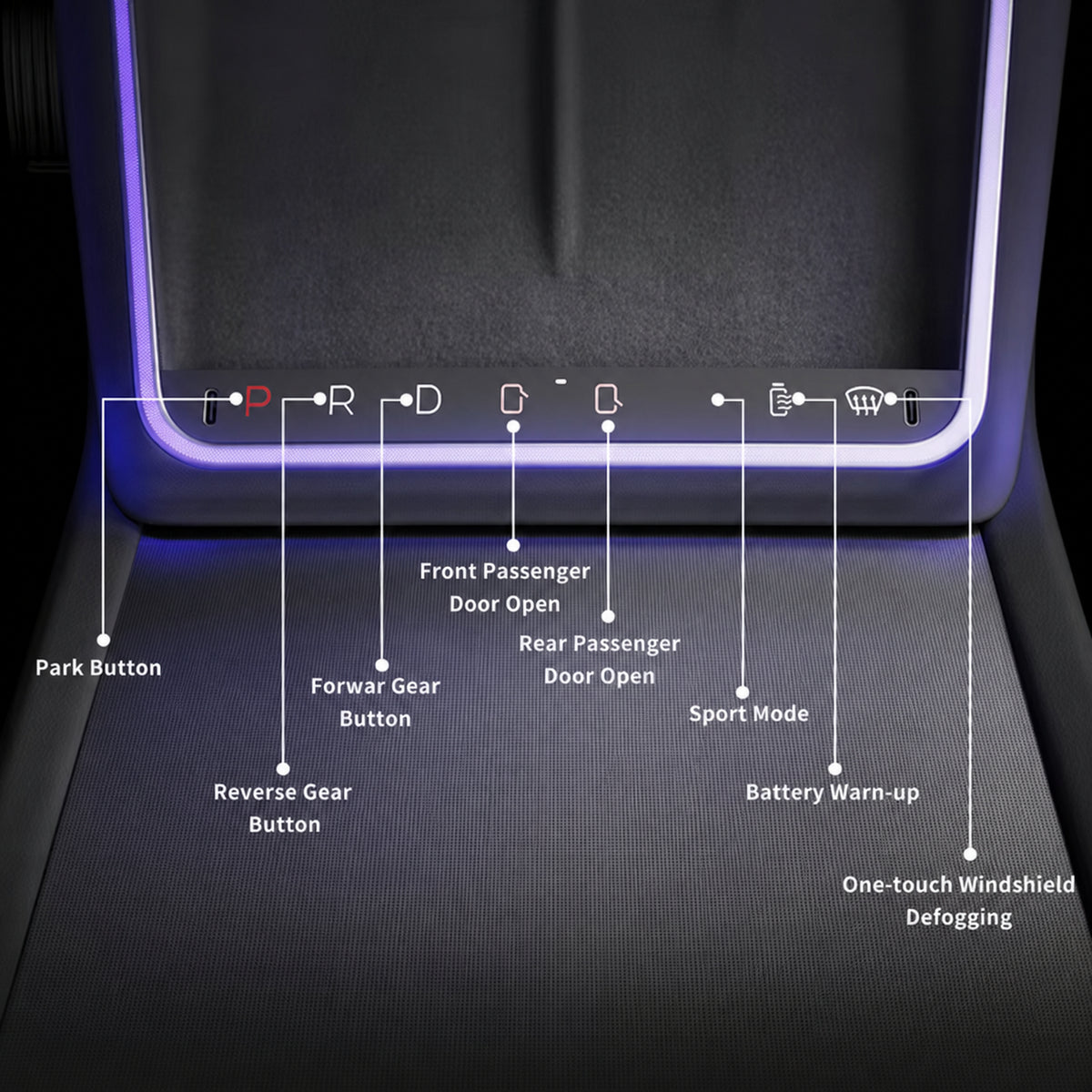 Wireless Charging Smart Button with Ambient Light for Tesla - CXQ04.jpg