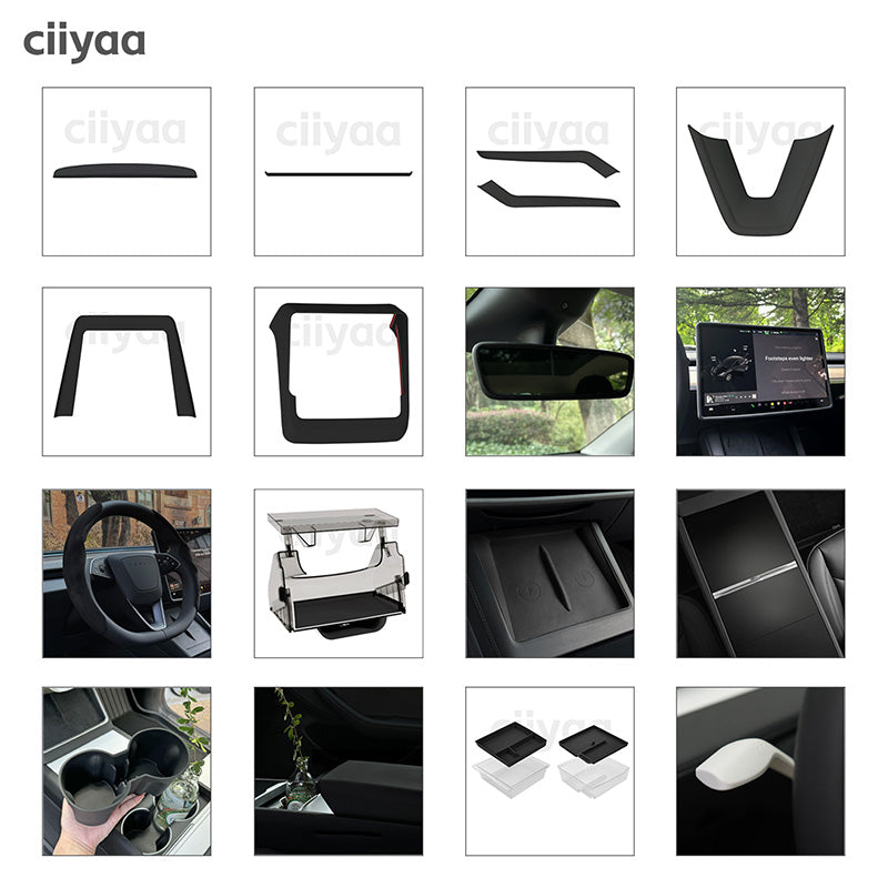 ciiyaa Suede Steering Wheel Cover for Tesla Model 3(18-26) / Y(20-26) / YL(25-26)