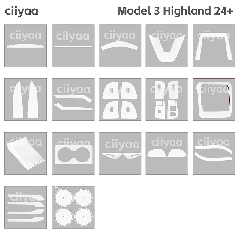 ciiyaa PureDeco Door Button Cover for Tesla Model 3 Highland 24+ / Y Juniper 25+ / YL(25-26)