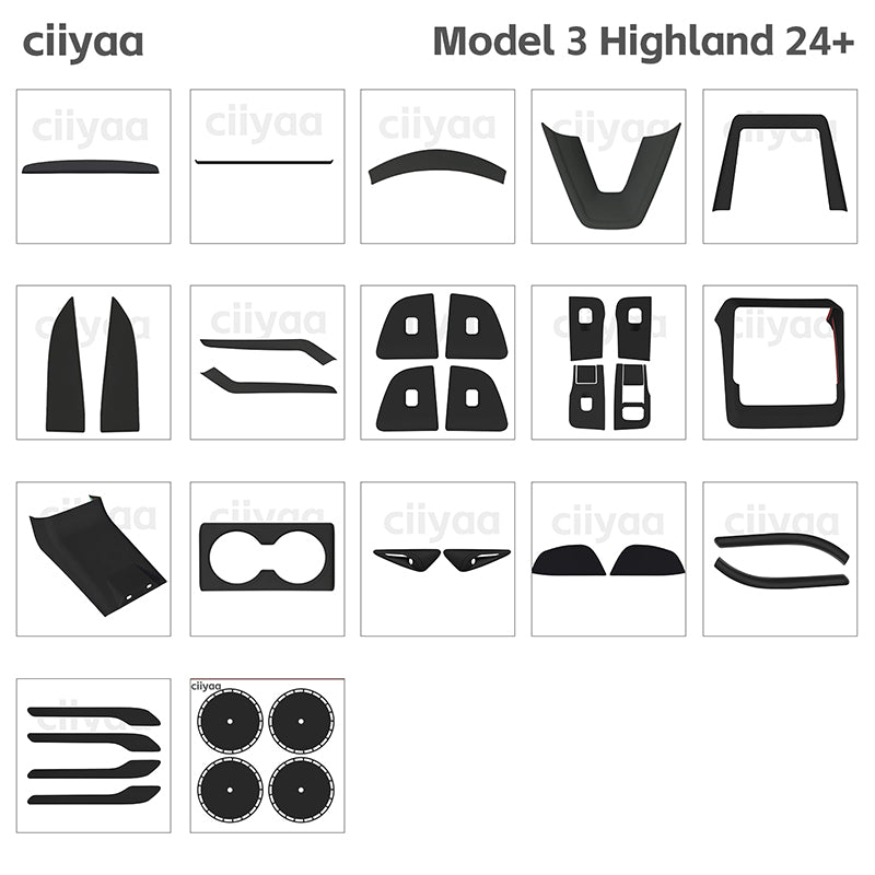 ciiyaa PureDeco Steering Wheel V Sticker for Tesla Model 3 Highland 24+ / Y Juniper 25+ / YL(25-26)