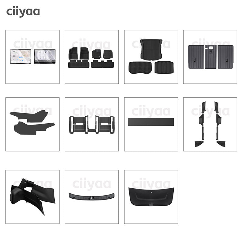ciiyaa Heavy Duty Floor Mats for Tesla Model 3(21-26) / Y(20-26) / YL(25-26)