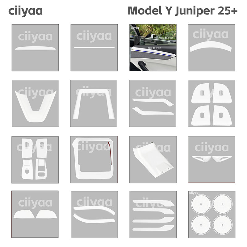 ciiyaa PureDeco Steering Wheel V Sticker for Tesla Model 3 Highland 24+ / Y Juniper 25+ / YL(25-26)