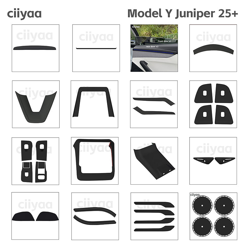 ciiyaa PureDeco Steering Wheel V Sticker for Tesla Model 3 Highland 24+ / Y Juniper 25+ / YL(25-26)