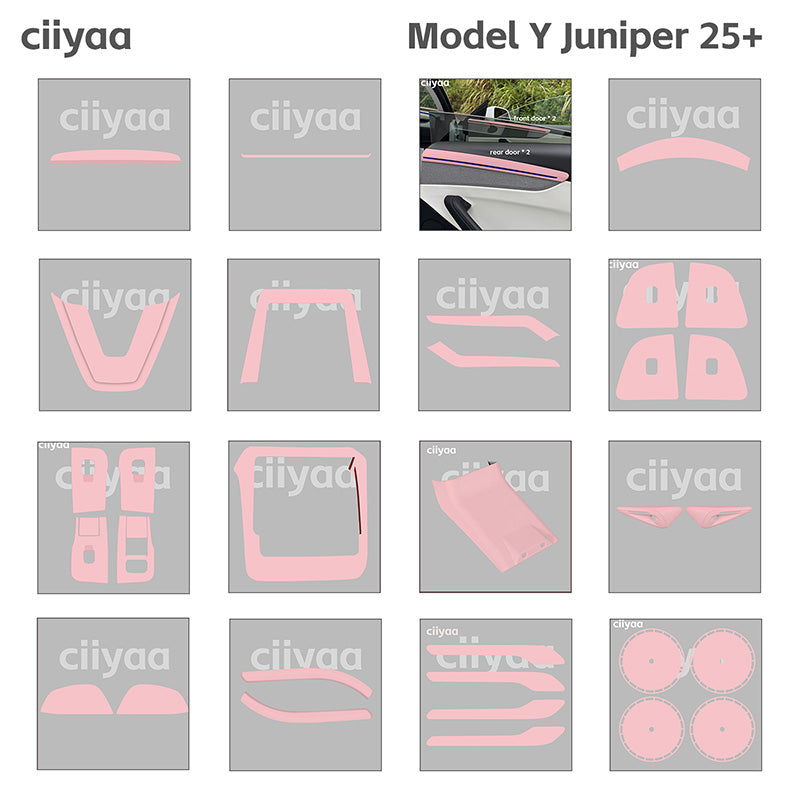 ciiyaa PureDeco Sakura Pink Interior Package  for Tesla Model 3 Highland 24+ / Y Juniper 25+