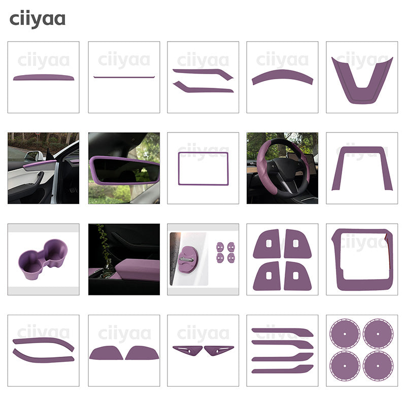 ciiyaa Suede Steering Wheel Cover for Tesla Model 3(18-26) / Y(20-26) / YL(25-26)