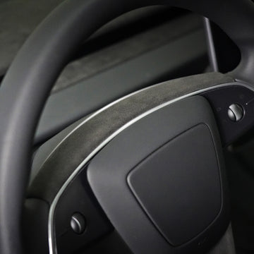 ciiyaa Alcantara Steering Wheel Upper Trim for Tesla Model 3 Highland 24+ / Y Juniper 25+ / YL (25-26)
