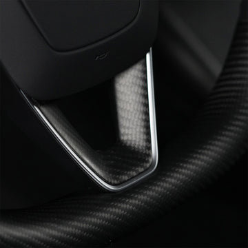 ciiyaa Carbon Fiber Steering Wheel V Sticker for Tesla Model 3 (24-26) / Y (25-26) / YL(25-26)