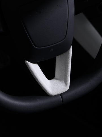 CiyaSuede Steering Wheel V Sticker for Tesla Model 3 Highland 24+ / Y Juniper 25+ / YL (25-26)