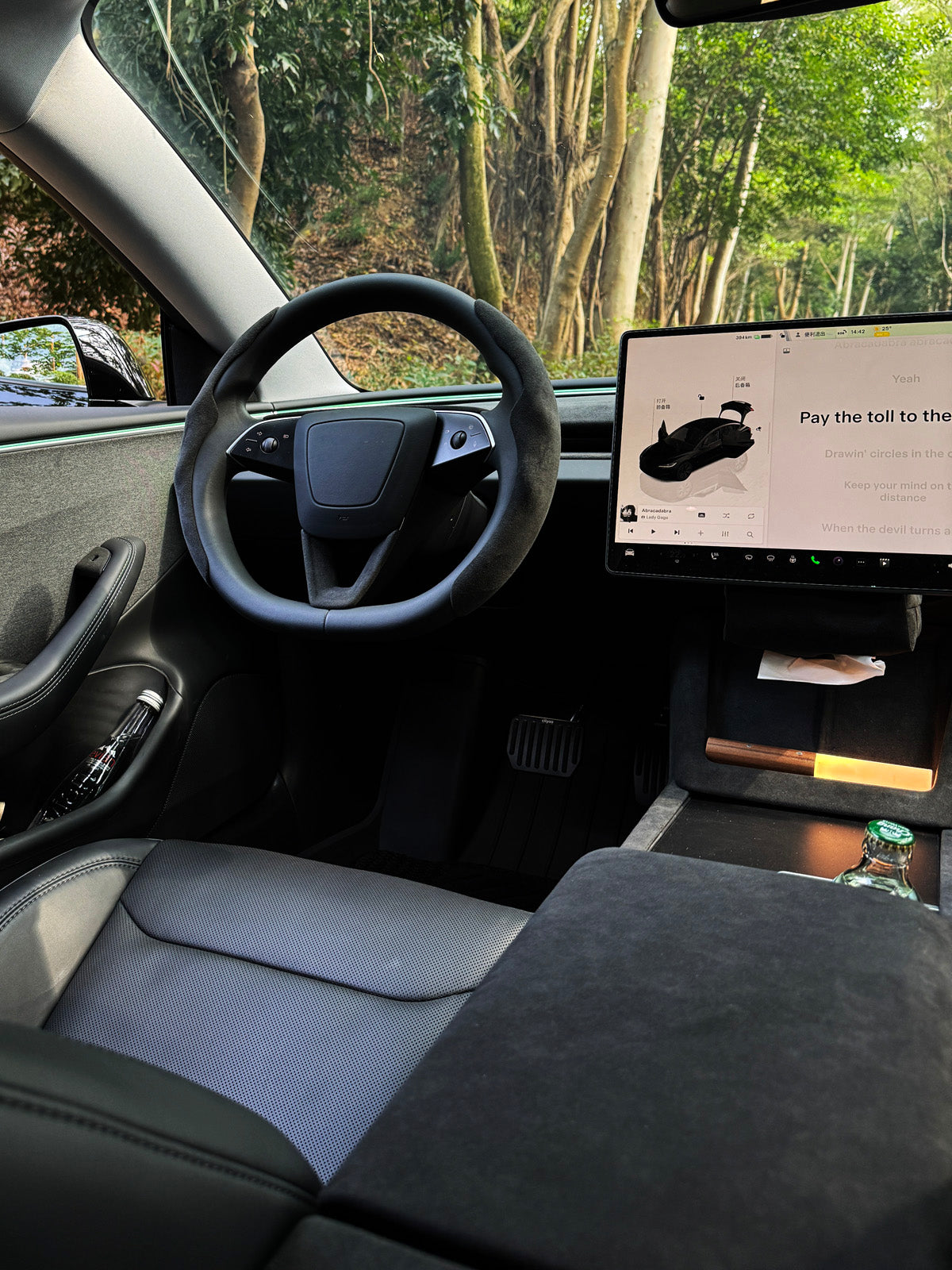 Alcantara Window Button Cover for Tesla Model Y Juniper 25+