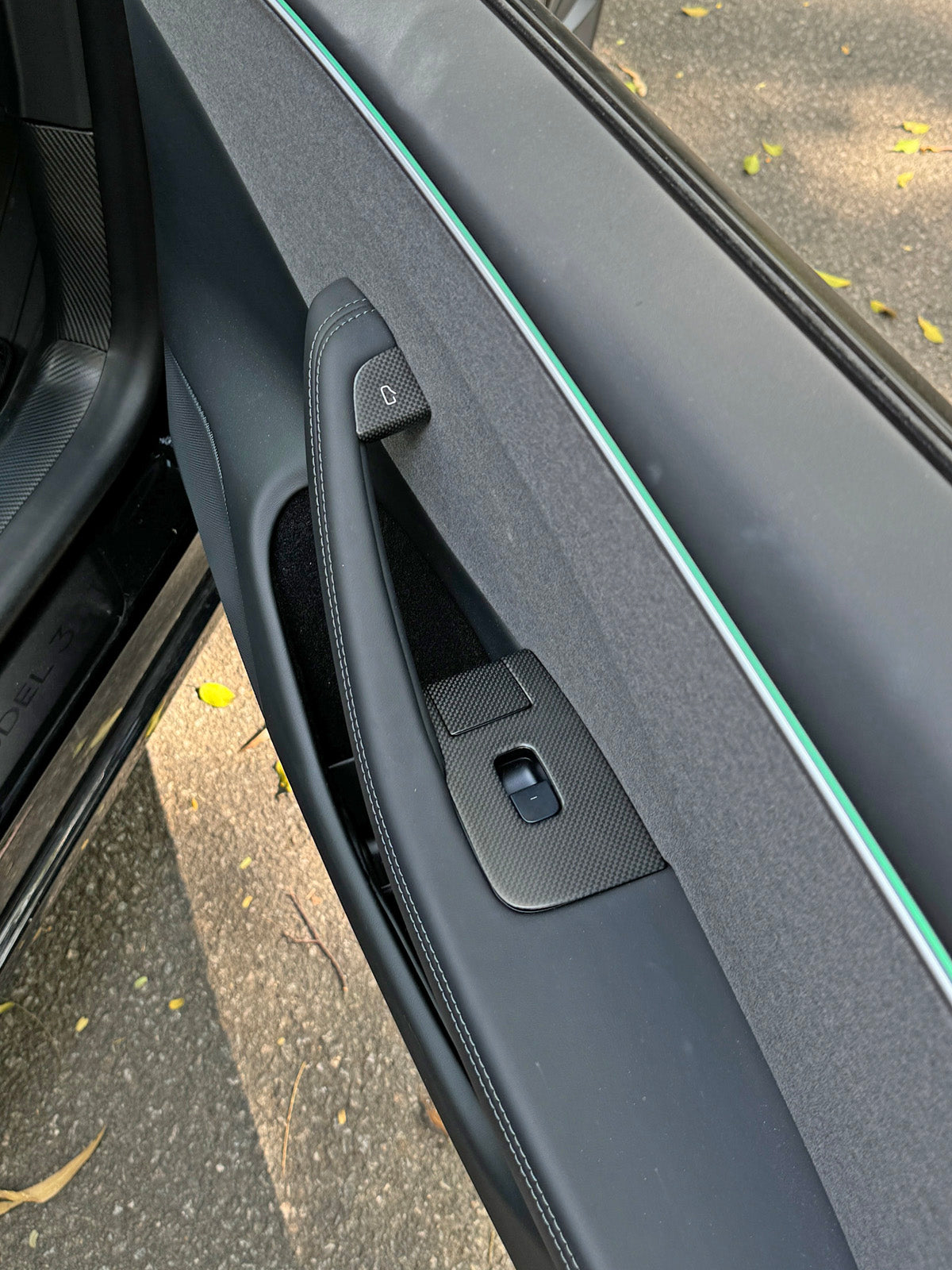 ciiyaa Carbon Fiber Window & Door Button Cover for Tesla Model 3 (24-26) / Y (25-26) / YL (25-26)