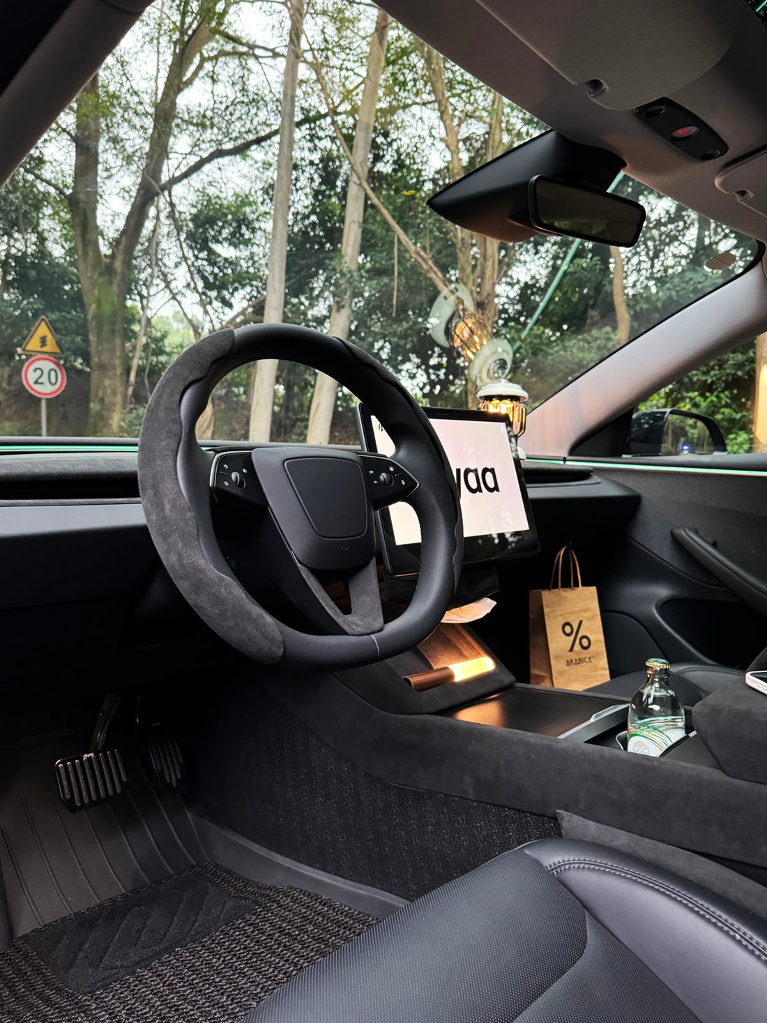 Alcantara Front Door Speaker Trim for Tesla Model 3 Highland 24+ / Y Juniper 25+