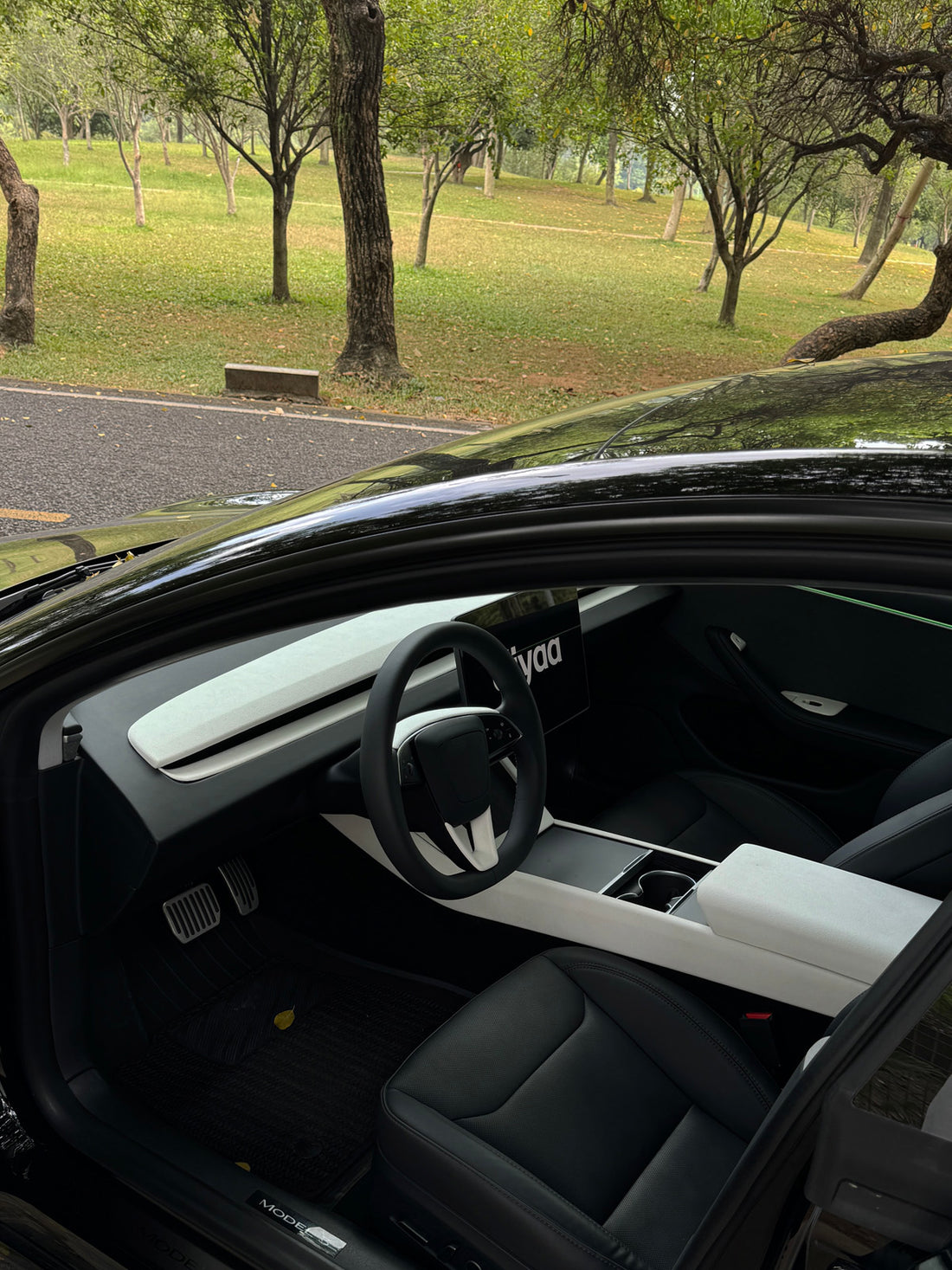 CiyaSuede Steering Wheel Upper Trim for Tesla Model 3 Highland 24+ / Y Juniper 25+