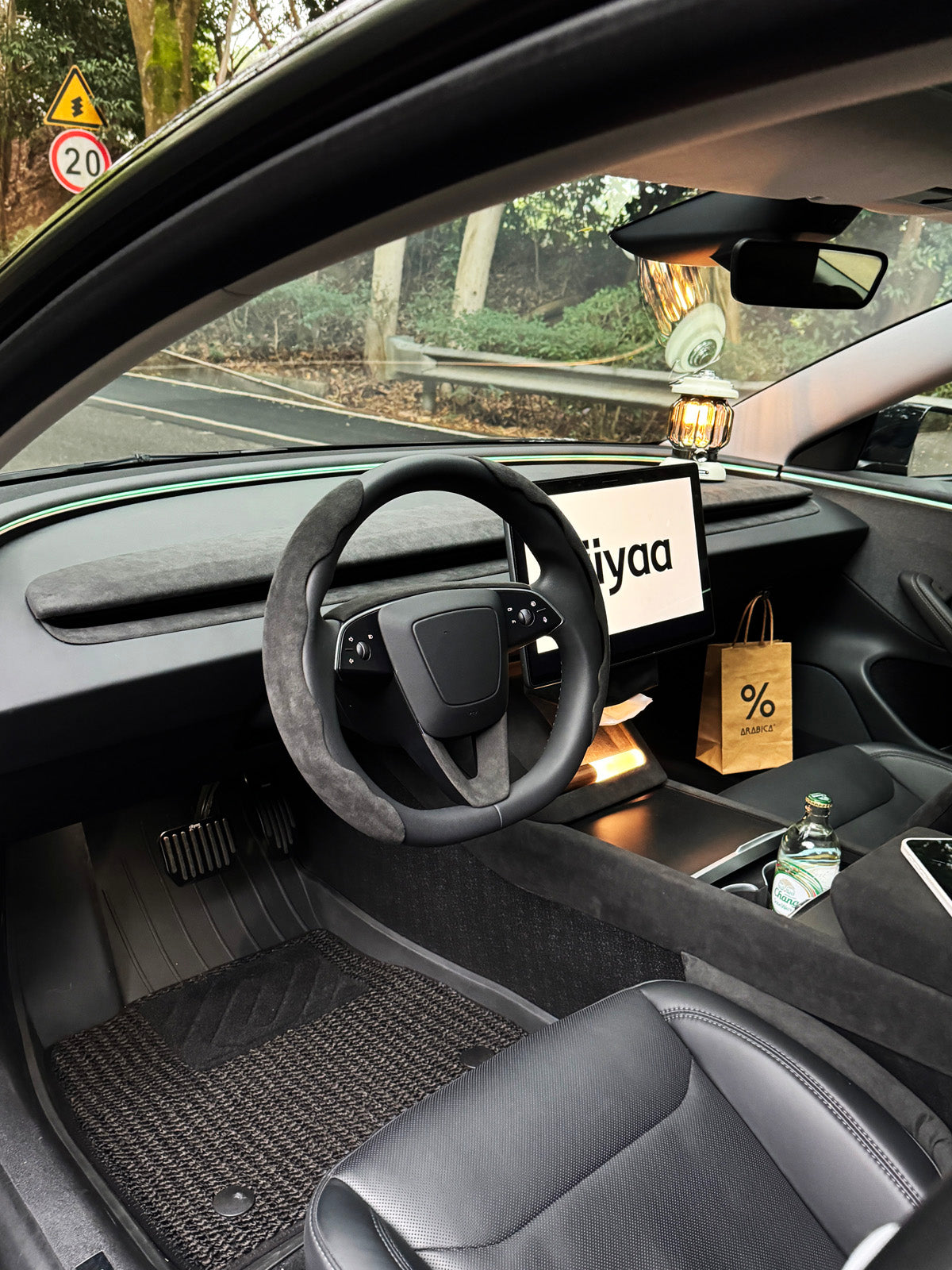 Alcantara Door Button Cover for Tesla Model 3 Highland 24+ / Y Juniper 25+